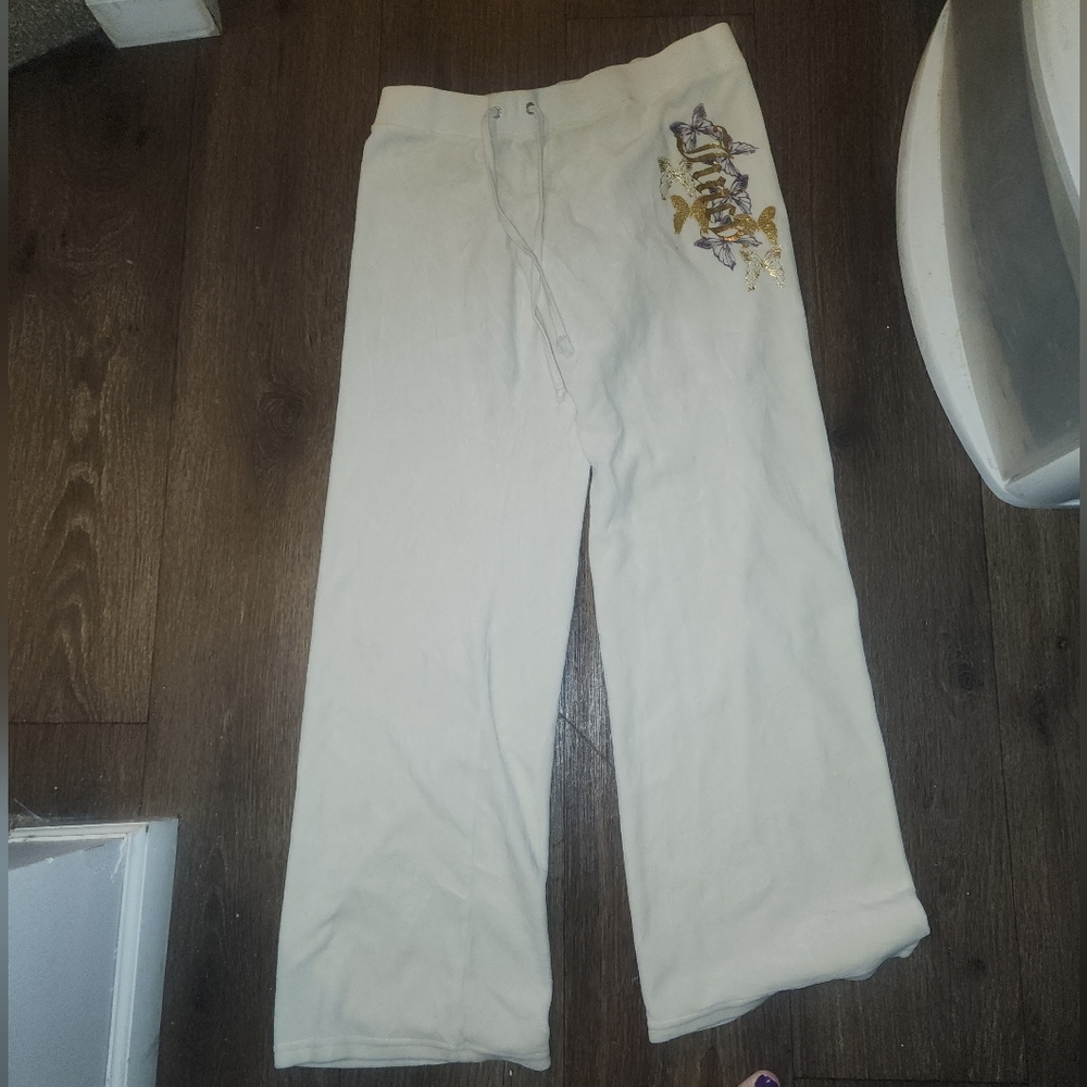 Juicy Couture Cream Velour  Pants Lounge Athletic Pants L